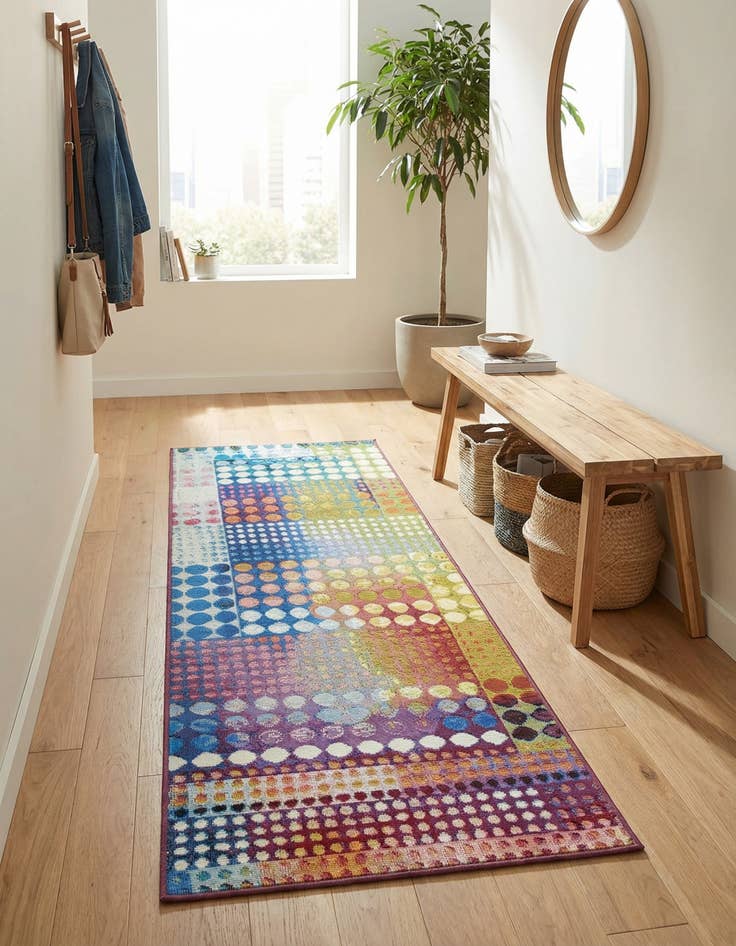 Detail image of  2' x 6'  Washable Modern Indoor / Outdoor Runner Rug