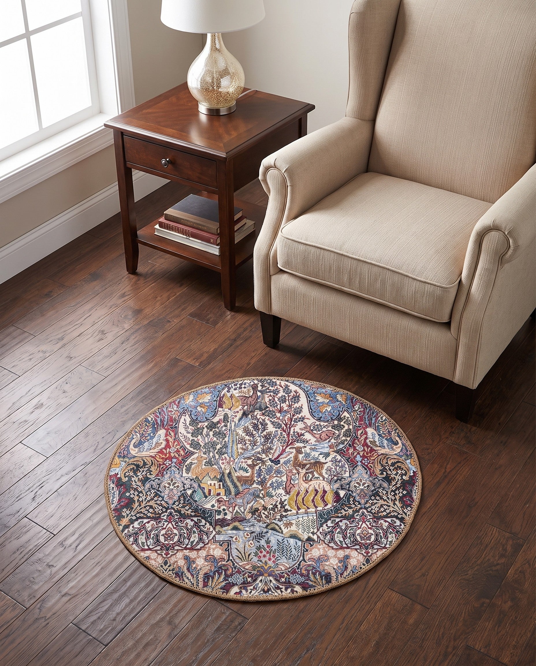 2' x 2' Washable Timeless Round Rug