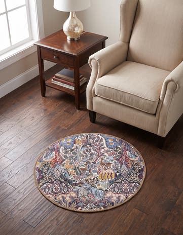 2' x 2' Washable Timeless Round Rug