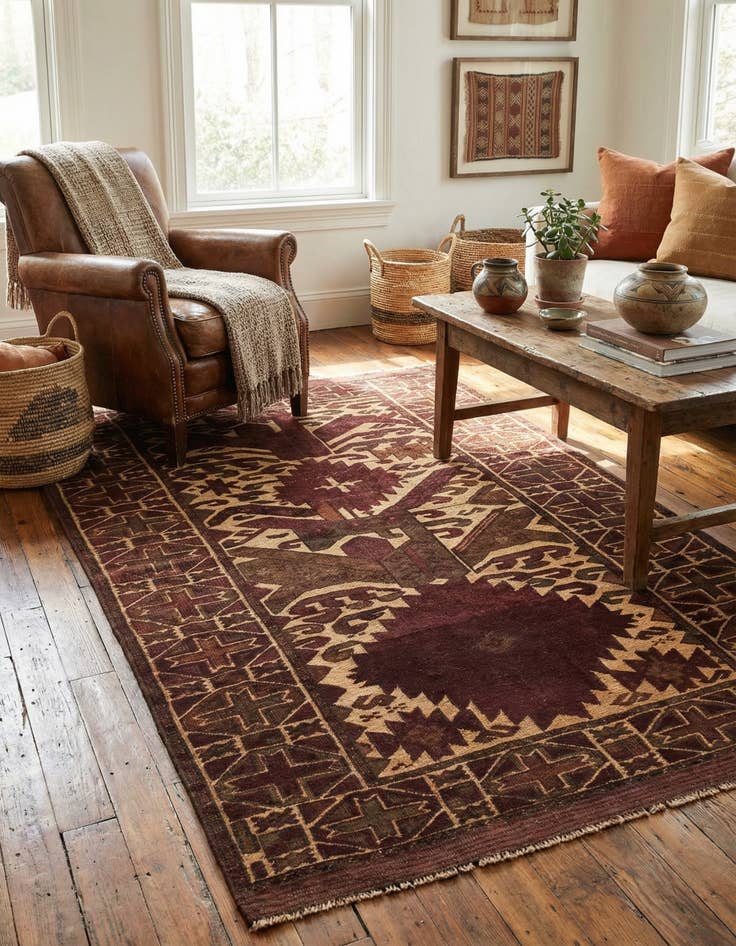 Detail image of 3' 10 x 6'  Hand Knotted Sumak Wool Rug