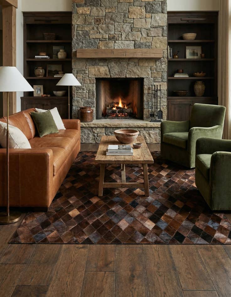 Detail image of 5' 2 x 7' 11 Cowhide Stocks Rug