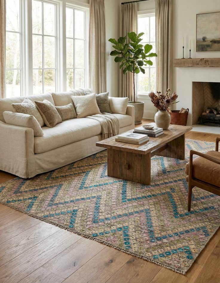 Detail image of 8' 9 x 11' 5  Hand Woven Kilim Modern Wool Rug