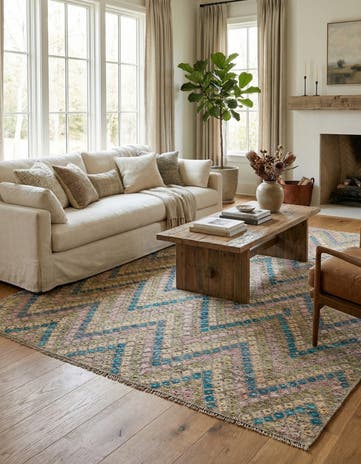 8' 9 x 11' 5 Hand Woven Kilim Modern Wool Rug