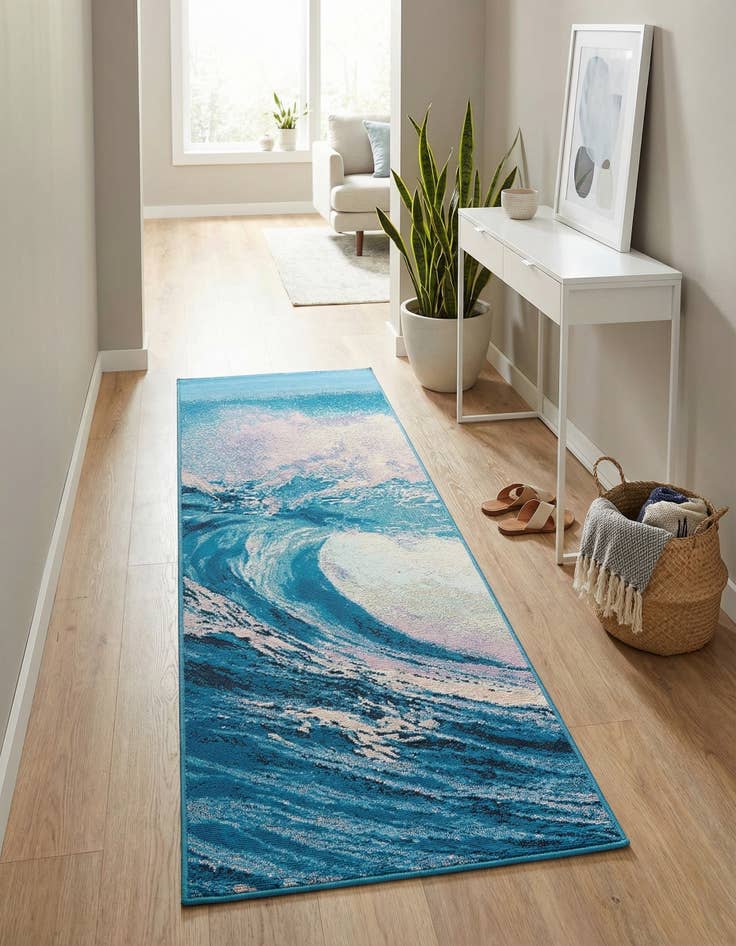 Detail image of 2' x 6' 1 Easy-Clean Modern Indoor / Outdoor Runner Rug