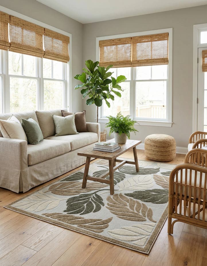 5' x 8' Easy-Clean Botanical Indoor / Outd...