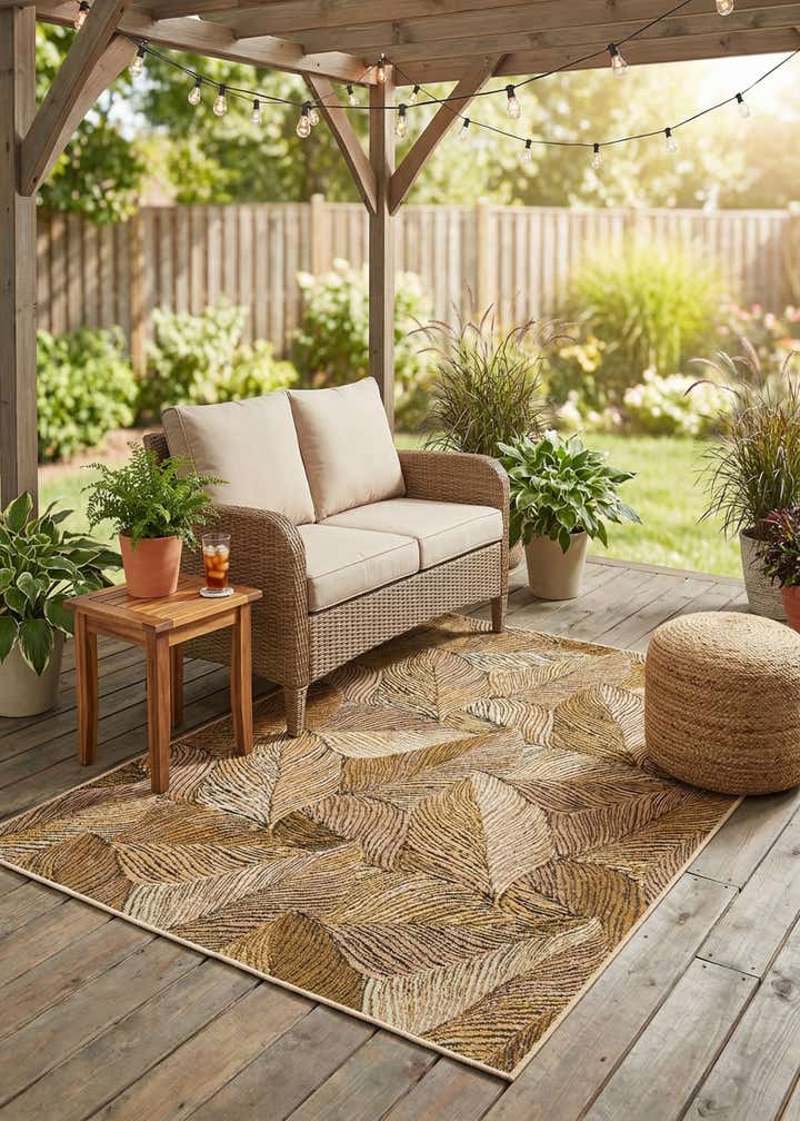 4' x 6' Easy-Clean Botanical Indoor / Outdoor Rug
