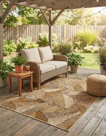 4' x 6' Easy-Clean Botanical Indoor / Outdoor Rug