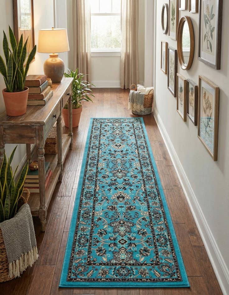 Detail image of 2' 7 x 10' Kashan Design Runner Rug