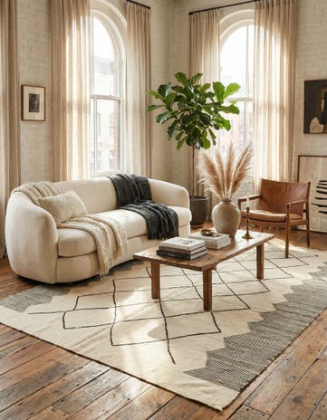 6' 4 x 9' 2 Hand Knotted Moroccan Wool Rug