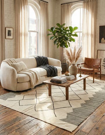 6' 4 x 9' 2 Hand Knotted Moroccan Wool Rug