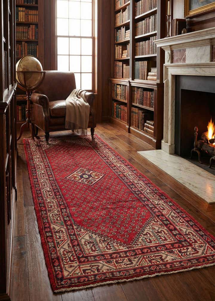3' 7 x 10' Hand Knotted Botemir Persian Wool Runner Rug