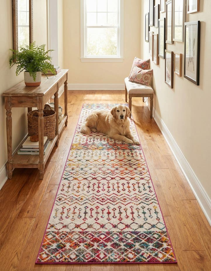 2' 7 x 12' Moroccan Trellis Runner...