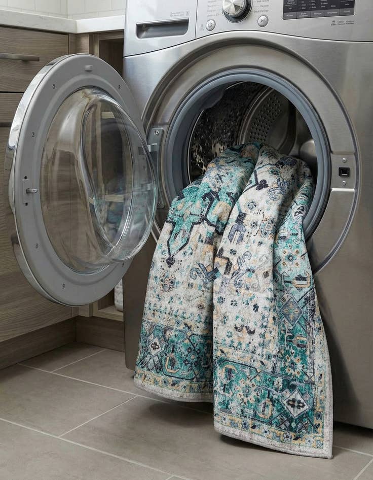 Detail image of 5' x 5'  Washable Yara Square Rug