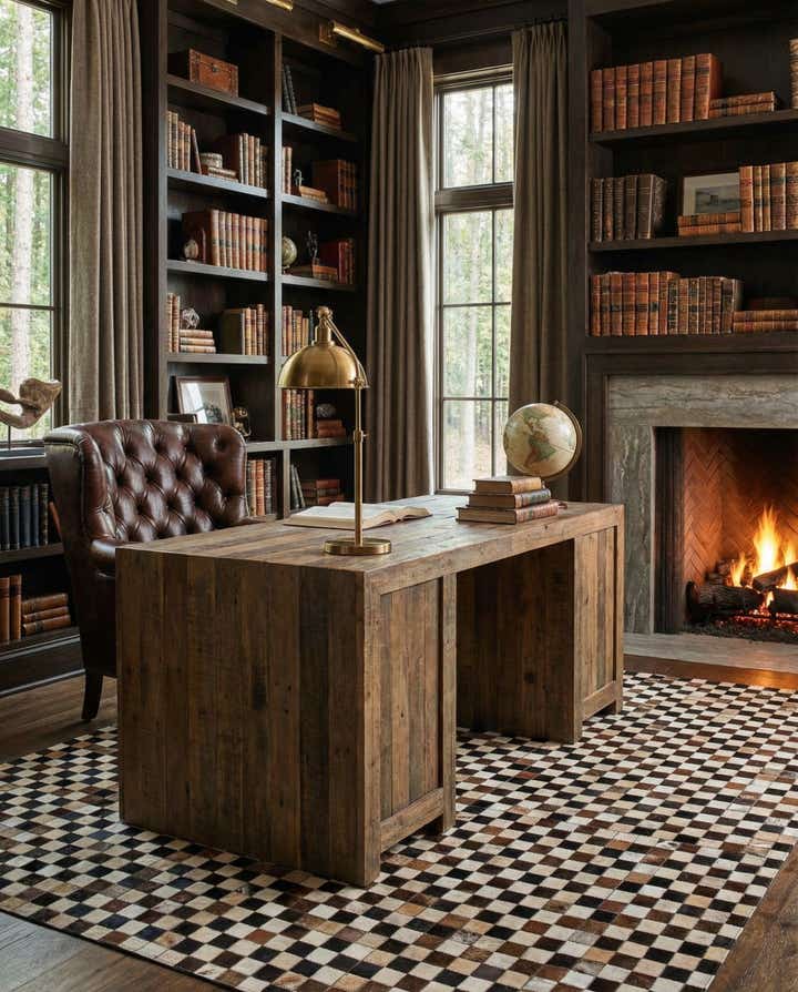 5' x 8' Cowhide Leather Rug