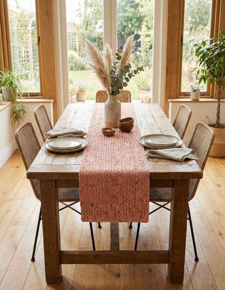 Detail image of  1' 2 x 6' 1  Hand Braided Jute Table Runner Rug