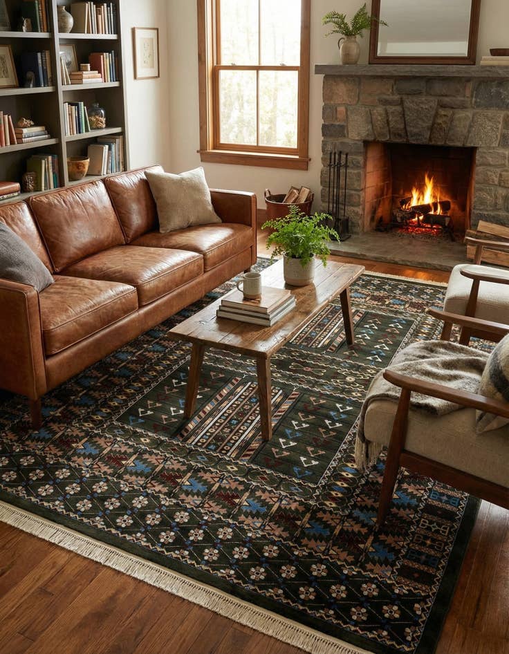 Detail image of 9' x 12' Bokhara Rug