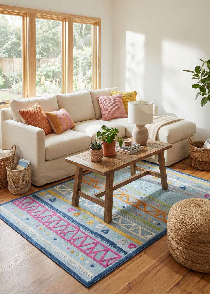 4' 7 x 7' 3 Easy-Clean Indoor / Outdoor Rug