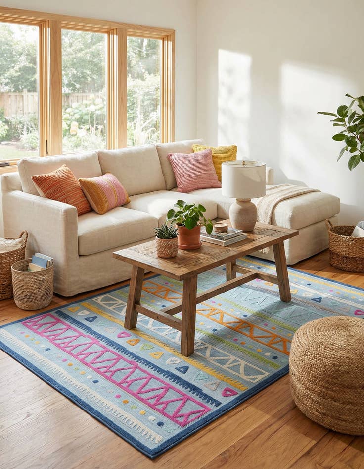 Detail image of 4' 7 x 7' 3 Easy-Clean Indoor / Outdoor Rug