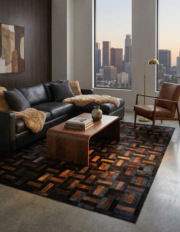 5' 1 x 8' 3 Cowhide - Patchwork Rug