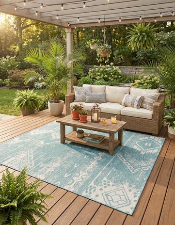7' x 10' Easy-Clean Bohemian Indoor / Outdoor Rug