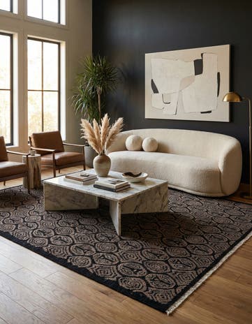 9' 4 x 12' 7 Hand Knotted Darya Wool Rug