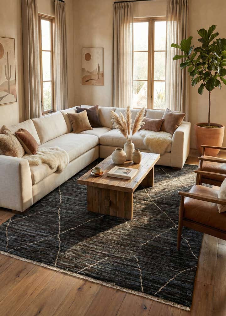 5' 3 x 7' 4 Hand Knotted Moroccan Wool Rug