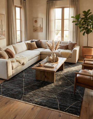 5' 3 x 7' 4 Hand Knotted Moroccan Wool Rug