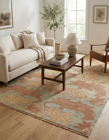 4' 10 x 6' 7 Hand Knotted Oushak Wool Rug