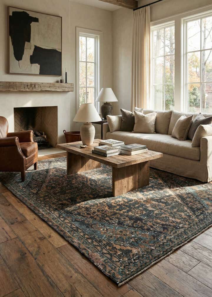 6' 8 x 10' Hand Knotted Ultra Vintage Persian Wool Rug