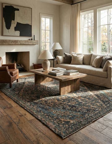 6' 8 x 10' Hand Knotted Ultra Vintage Persian Wool Rug