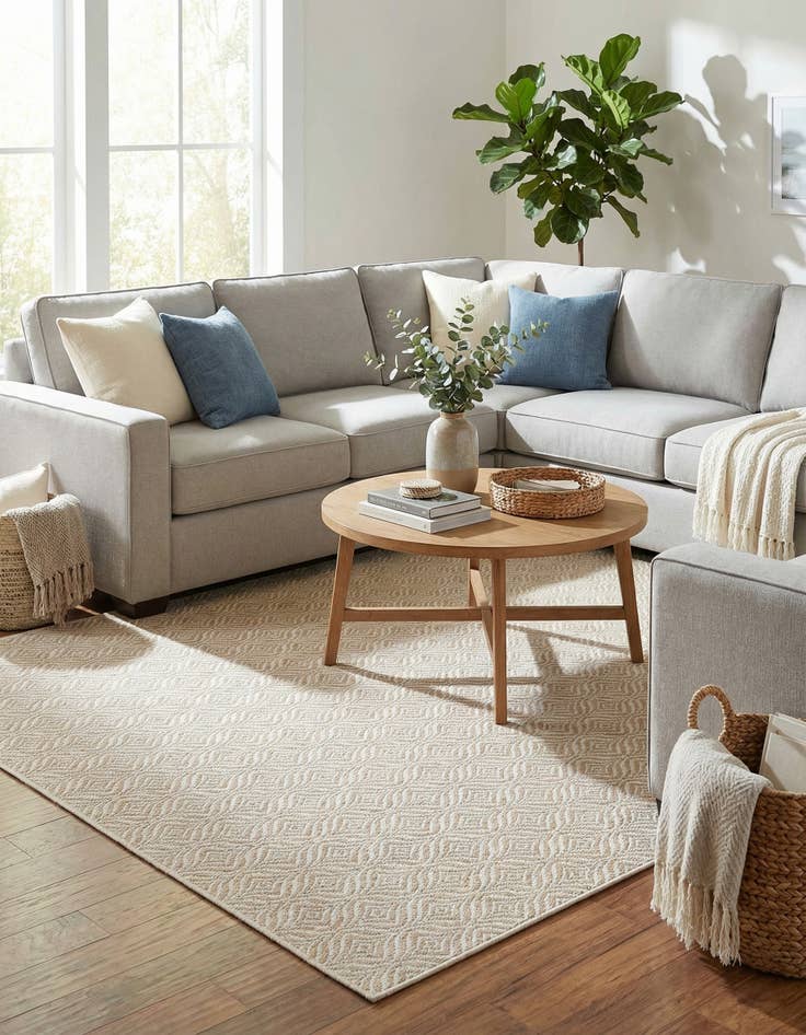 Detail image of  7' x 10'  Washable Lattice Indoor / Outdoor Rug