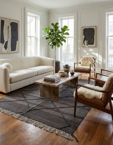 5' 9 x 8' Hand Woven Kilim Modern Wool Rug
