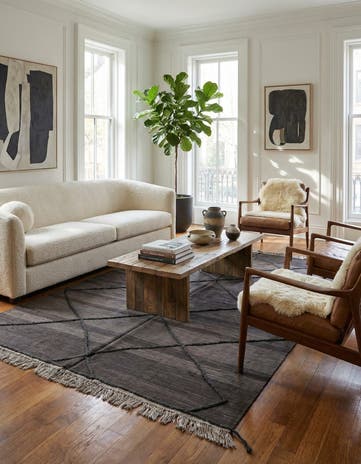 5' 9 x 8' Hand Woven Kilim Modern Wool Rug