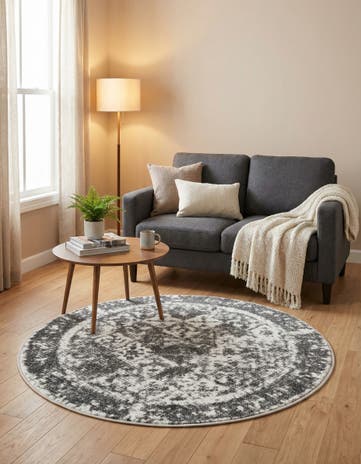 Gray Venice Round Rug
