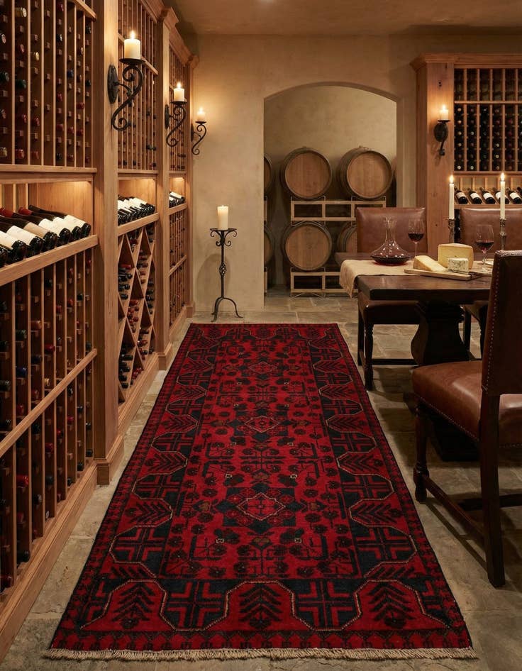 Detail image of 2' 7 x 6' 5 Hand Knotted Khal Mohammadi Wool Runner Rug