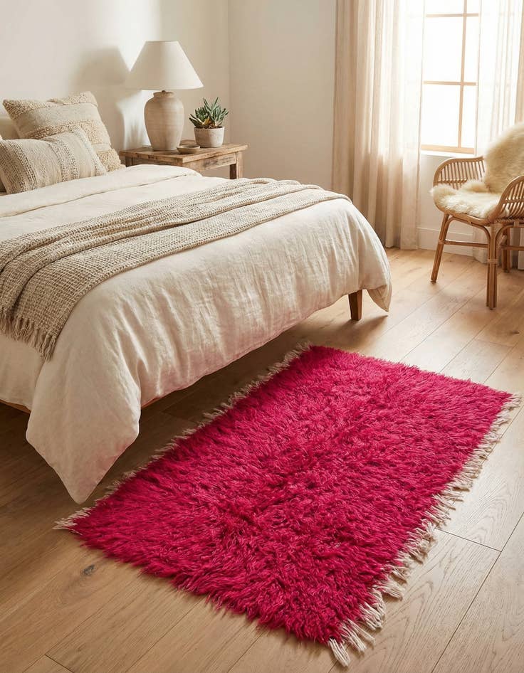 Detail image of  2' 4 x 4' 8  Hand Knotted Moroccan Wool Runner Rug