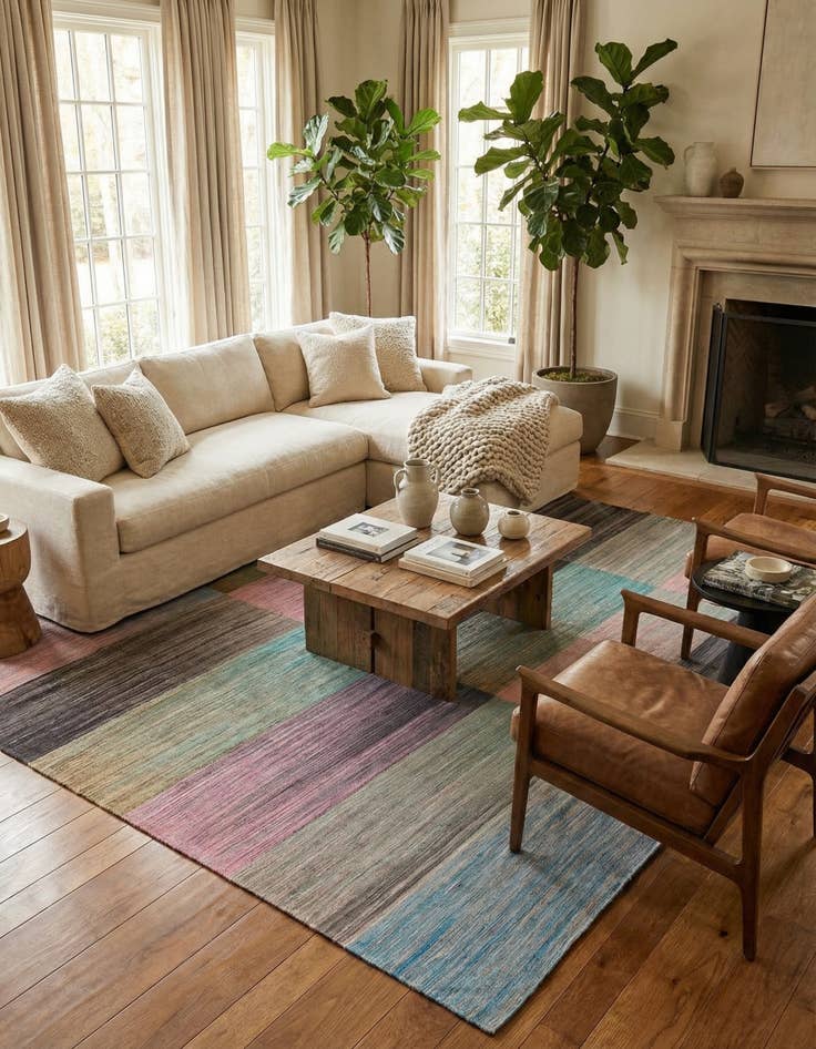 Detail image of 8' 9 x 11' 7  Hand Woven Kilim Modern Wool Rug