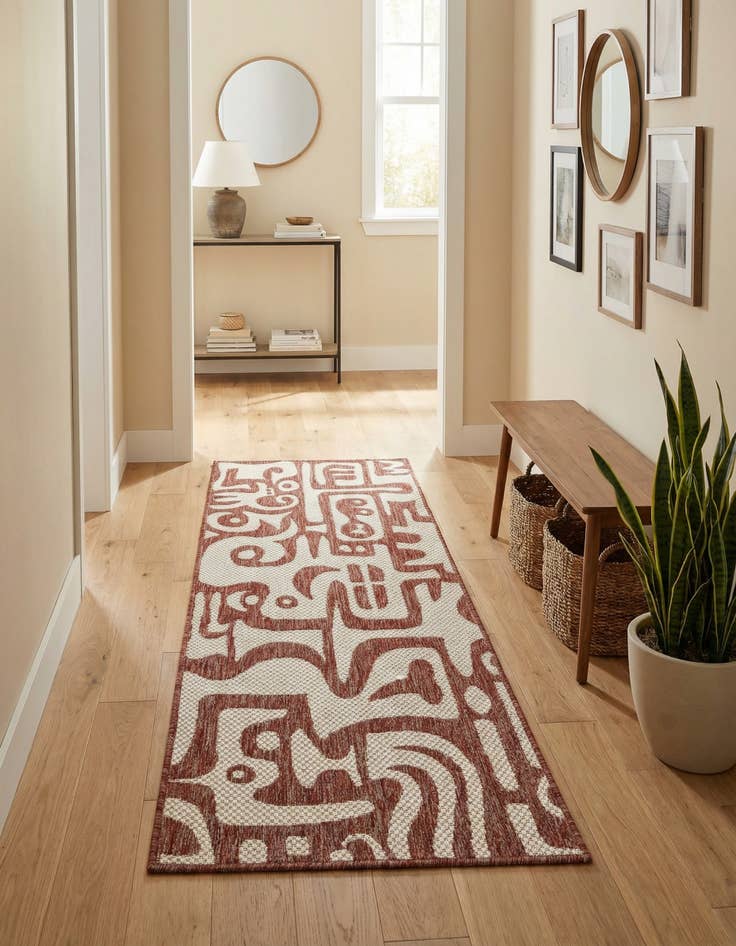 Detail image of 2' x 5' 3  Washable Modern Indoor / Outdoor Runner Rug