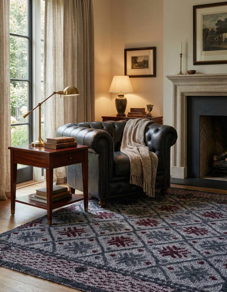 Detail image of 4' 10 x 6' 10  Hand Knotted Darya Wool Rug