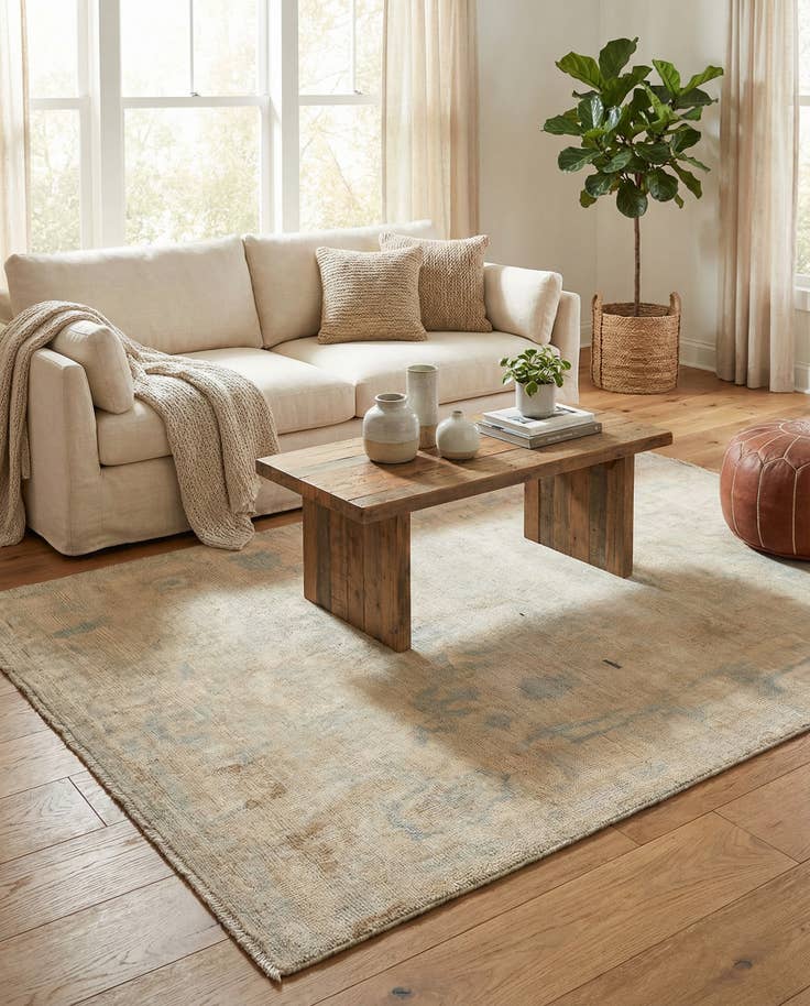 Detail image of 5' 6 x 8' 1 Hand Knotted Moroccan Wool Rug