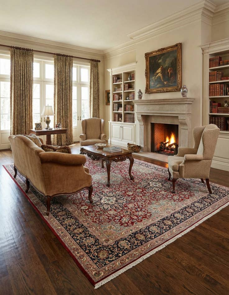 Detail image of 9' 3 x 12' 8  Hand Knotted Kerman Persian Wool Rug