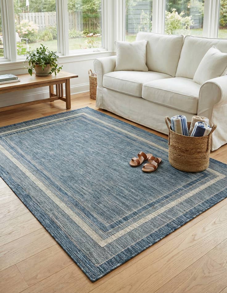 Detail image of 4' x 6' Easy-Clean Border Indoor / Outdoor Rug