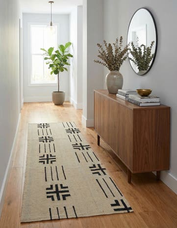 2' 3 x 7' 5 Hand Woven Kilim Modern Wool Runner Rug