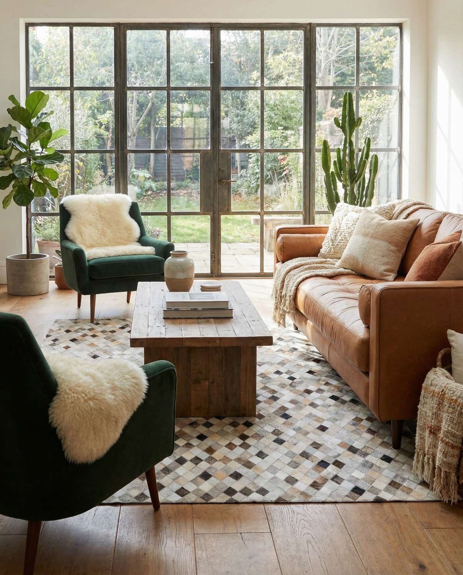 4' 9 x 6' 9 Cowhide Stocks Rug