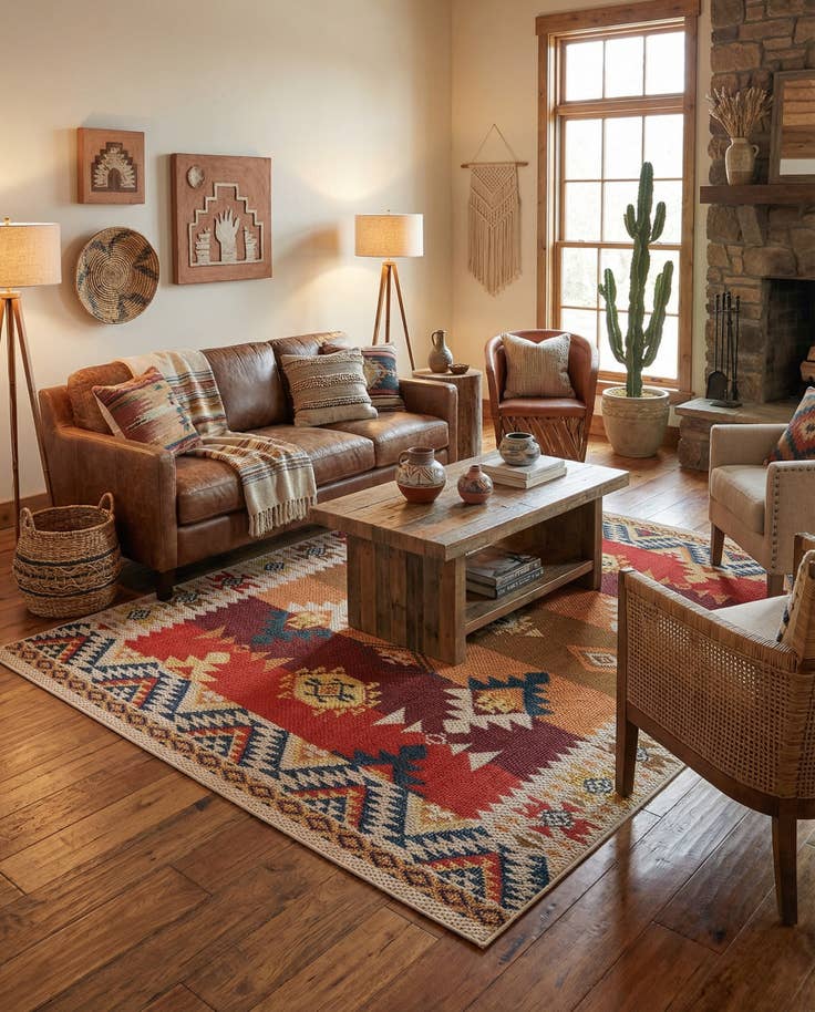 Detail image of 5' 3 x 8' Easy-Clean Baja Indoor / Outdoor Rug