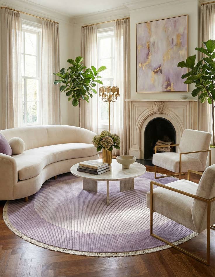 Detail image of 6' 5 x 6' 5  Hand Knotted Darya Wool Round Rug