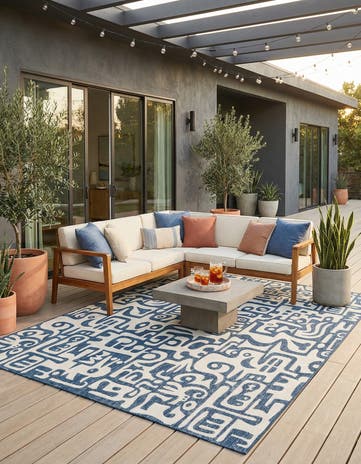 9' x 12' Easy-Clean Modern Indoor / Outdoor Rug