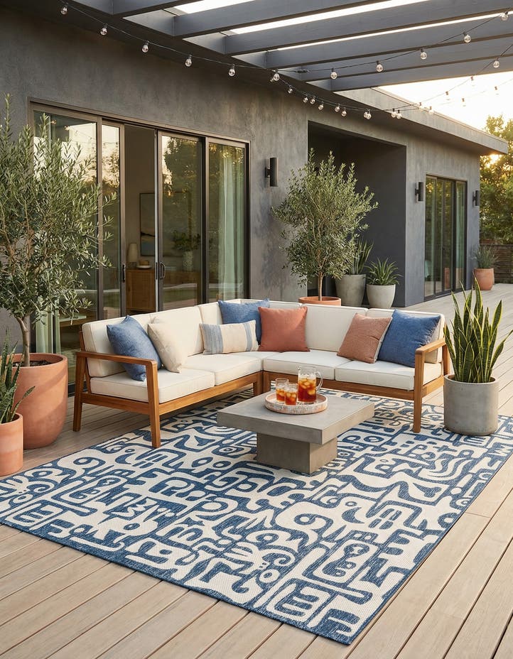 9' x 12' Easy-Clean Modern Indoor / Outdoor...
