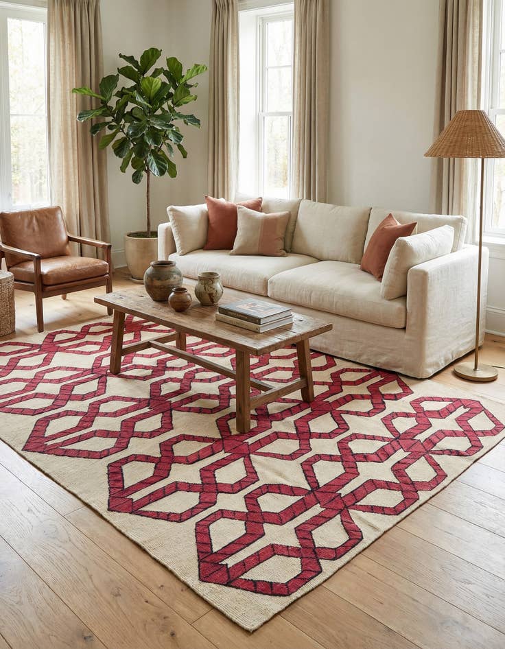 Detail image of 5' 10 x 7' 5  Hand Woven Kilim Modern Wool Rug