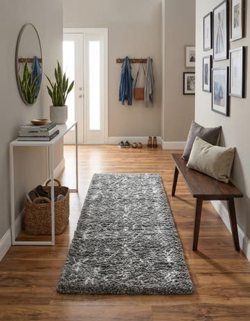 Gray Moroccan Shag Runner Rug